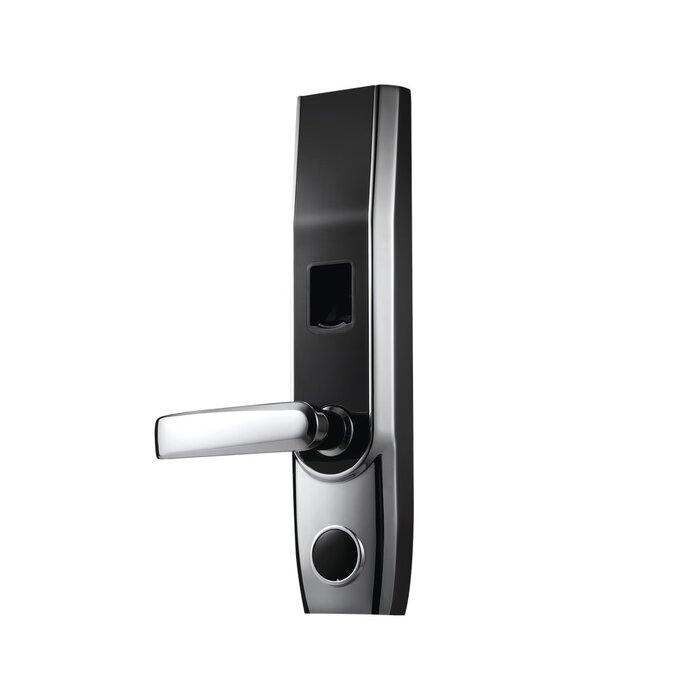 Cerradura autónoma izquierda bluetooth de huella digital, tarjeta de proximidad y contraseña