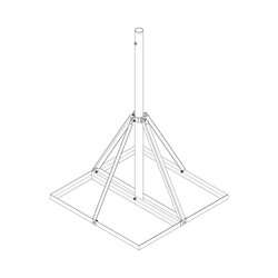 Base No Penetrante de 0.9 x 0.9 m con Mástil de 1.5 m Ced.30 para Instalación de Antenas SIN NECESIDAD DE PERFORAR EL TECHO (HOT-DIP).