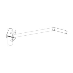 Brazo Galvanizado para Luminaria 2" Diámetro con Abrazadera para Poste hasta 3" Diámetro.