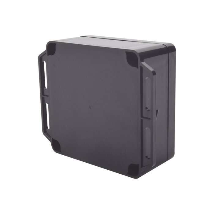 Gabinete Plástico Negro para Exterior (IP65) de 120 x 120 x 60 mm Cierre por Tornillos.