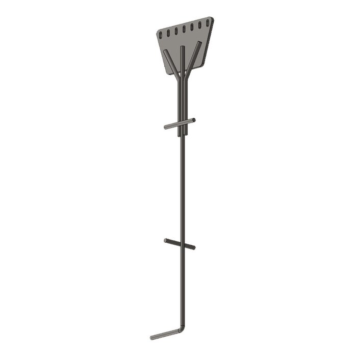 Ancla de Piso Tipo Paleta 7 Orificios para Retenida. Placa: 3/4", Redondo: 1", Altura: 210 cm. Galv. Inmersión.