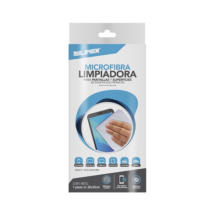 Toallita seca electrostática de 30 x 30 cm, auxiliar en la limpieza de superficies y/o pantallas de equipos de computo y aparatos electrónicos, fibra óptica, limpia sin rayar, no daña superficies delicadas