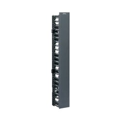 Organizador Vertical Sencillo NetRunner, para Rack Abierto de 45 Unidades, 125 mm de Ancho, Color Negro