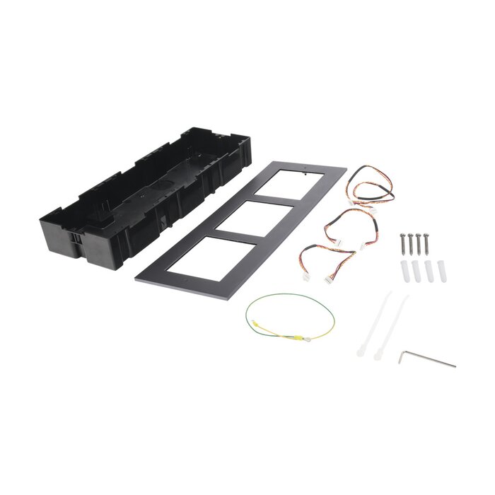 Base de 3 Espacios para EMPOTRAR Módulos de Videoporteros Hikvision