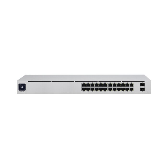 UniFi Switch USW-24-POE Gen2, Capa 2 de 24 puertos (16 puertos PoE 802.3af/at + 8 puertos Gigabit) + 2 puertos 1G SFP, 95W, pantalla informativa