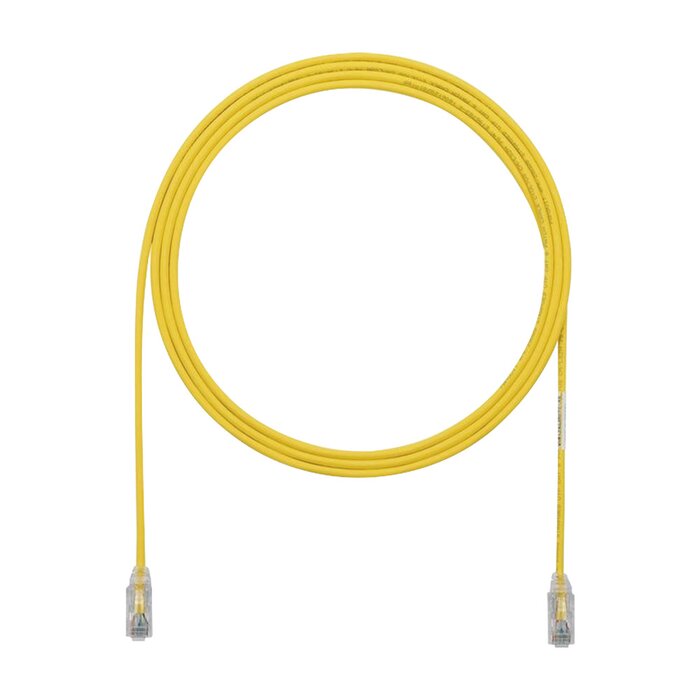 Cable de Parcheo TX6, UTP Cat6, Diámetro Reducido (28AWG), Color Amarillo, 10ft