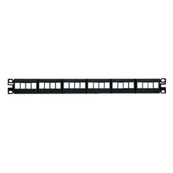 Panel de Parcheo Modular Keystone (Sin Conectores), de 24 Puertos, Identificación con Etiqueta Adhesiva, 1UR
