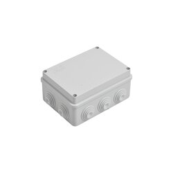 Caja de derivación de PVC Auto-extinguible con 10 entradas, tapa atornillada, 150x110x70 MM, Para Exterior (IP55)