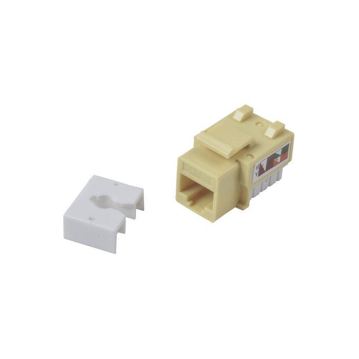 Módulo Jack Keystone Cat5e con terminación 110 (Punchdown) para faceplate - Color Amarillo
