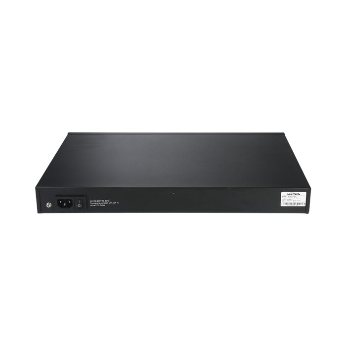 Switch Fast-Ethernet PoE no administrable de largo alcance, hasta 250m, con 24 x 10/100Mbps + 2 x SFP Gigabit Combo, 250 W