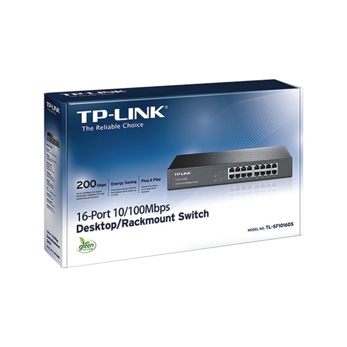 Switch no administrable de 16 puertos 10/100 Mbps de escritorio y para montaje en rack