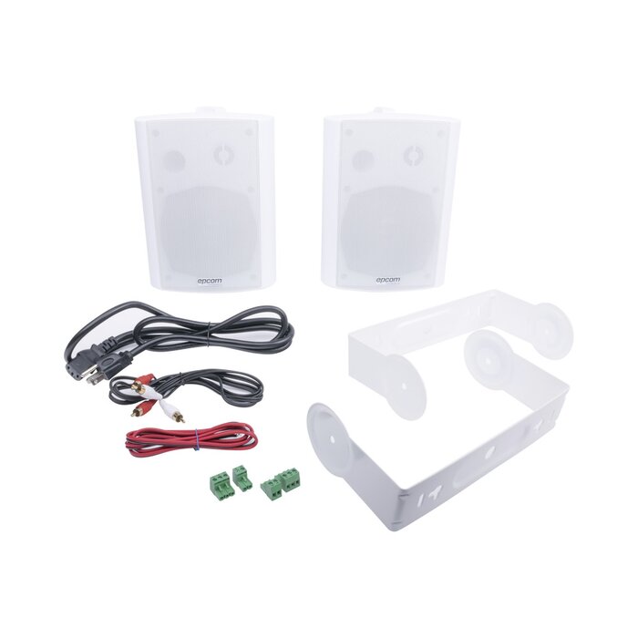 Altavoz de Montaje en Pared Activo de Dos Vias 5"+1.5"/ RMS 20W@8ohms mas Pasivo 20W/ Material ABS/ Reja Metálica/ Bracket de Metal/ Color Blanco