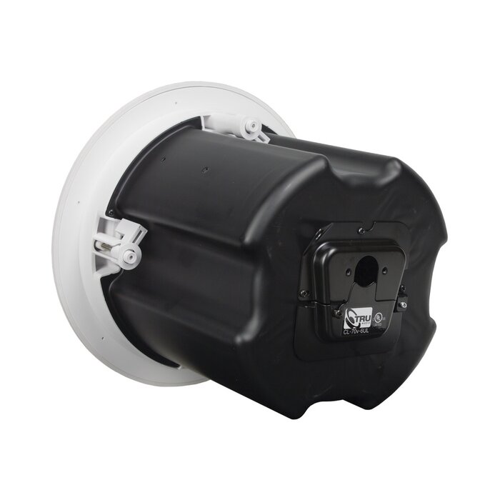 Altavoz comercial de 2 vías, 70V /100V /8 Ohms, en techo, woofer de polietileno 6.5 in, tweeter PEI 3/4in, 5-60 Watts, UL