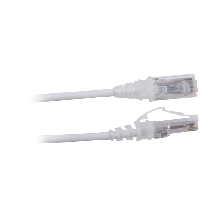 Patch Cord MC6 Modular Cat6 UTP, CM/LS0H, 7ft, Color Blanco, Diámetro Reducido (28AWG)