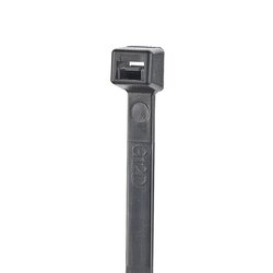 Cincho de Nylon 6.6 StrongHold™, de 300mm de largo, Color Negro, Exterior Resistente a Rayos UV, Paquete de 100pz