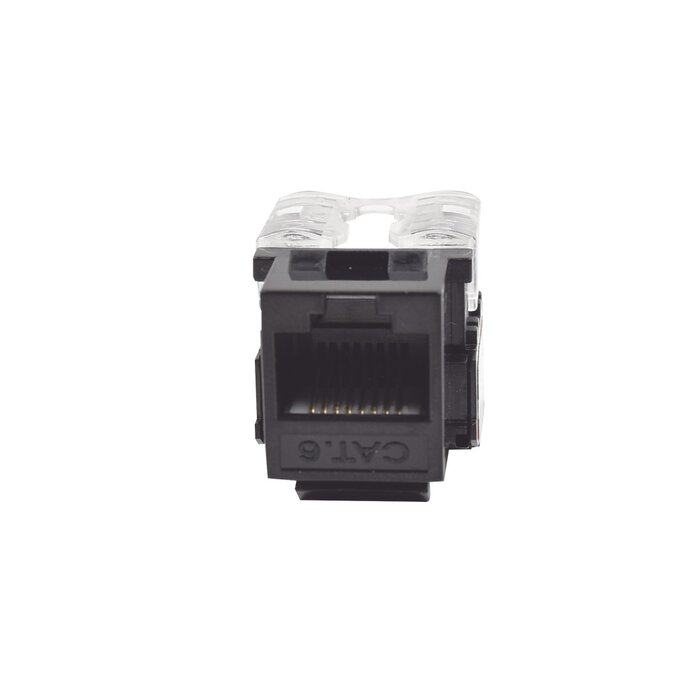 Módulo Jack Keystone Cat6 con terminación 110 (Punchdown) para faceplate - Color Negro