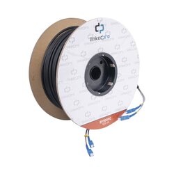 Carrete de Fibra Óptica Monomodo con conectores SC-SC Duplex, Reforzada con Kevlar, de 100 metros