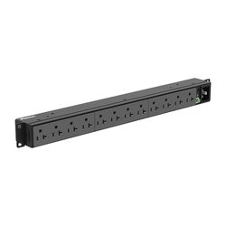PDU Básico para Distribución de Energía, Con 12 Contactos NEMA 5-20R, Instalación Horizontal de 19in, 1UR, 15 Amp, 120 Vca