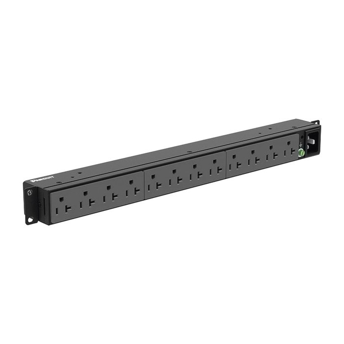 PDU Básico para Distribución de Energía, Con 12 Contactos NEMA 5-20R, Instalación Horizontal de 19in, 1UR, 15 Amp, 120 Vca