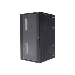Gabinete PanZone de Montaje en Pared, de 19in, Puerta con Ventana de Seguridad, 26 UR, 762mm de Profundidad, Color Negro