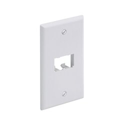 Placa de Pared Vertical Clásica, Salida Para 2 Puertos Mini-Com, Color Blanco