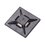 Sujetador Para Cable con Cinchos, de 4 vías, con Adhesivo Acrilico, 25.4 x 25.4mm (1in x 1in), Color Negro, Uso en Exterior, 1 pieza