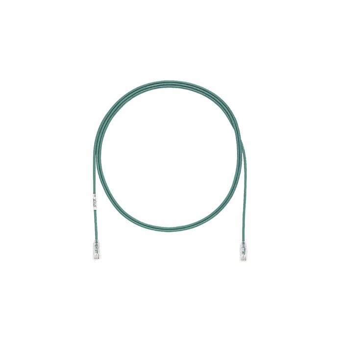 Cable de Parcheo TX6, UTP Cat6, Diámetro Reducido (28AWG), Color Verde, 3ft