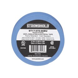 Cinta Eléctrica para Aislar, de PVC, Uso General, Grosor de 0.18mm (7 mil), Ancho de 19mm, y 20.12m de Largo, Color Azul