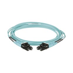 Jumper de Fibra Optica Multimodo 50/125 OM3, LC-LC Duplex, OFNR (Riser), Color Aqua, 2 Metros