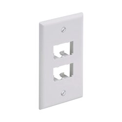 Placa de Pared Vertical Clásica, Salida Para 4 Puertos Mini-Com, Color Blanco