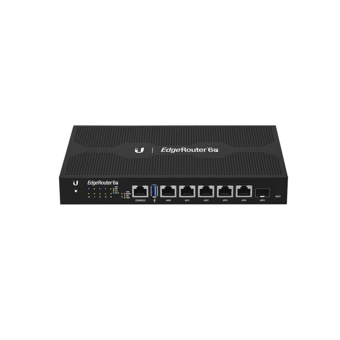 EdgeRouter 6 PoE pasivo 24 V, con 5 puertos 10/100/1000 Mbps + 1 puerto SFP, con funciones avanzadas de ruteo