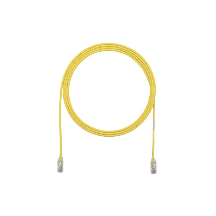 Cable de Parcheo TX6, UTP Cat6, Diámetro Reducido (28AWG), Color Amarillo, 3ft
