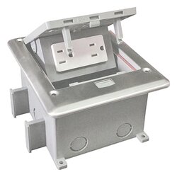 Caja de piso con contacto eléctrico (Duplex), resistente al agua, IP66 (Con tapa cerrada) (11000-53201)