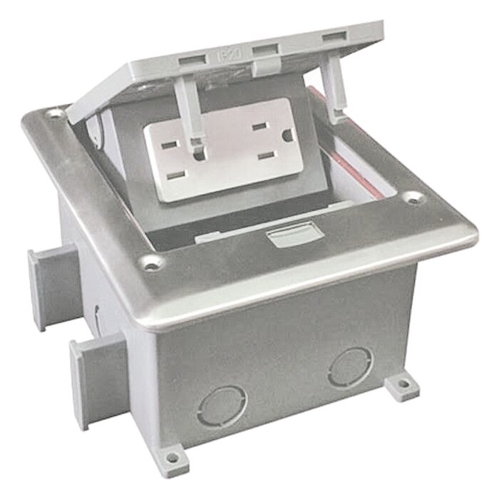 Caja de piso con contacto eléctrico (Duplex), resistente al agua, IP66 (Con tapa cerrada) (11000-53201)