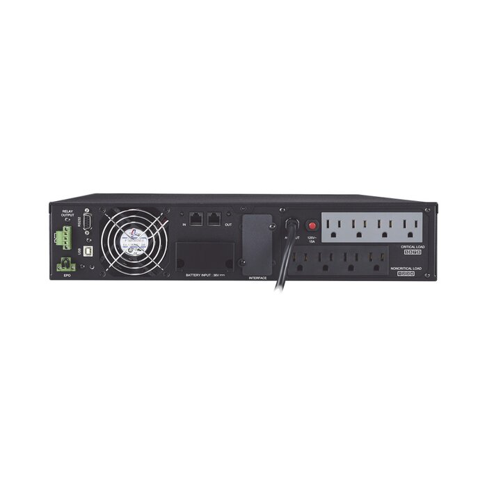 UPS de 1000 VA/900 W, Online Doble Conversión, Entrada 120 Vca NEMA 5-15P, Onda Senoidal Pura, Rack o Torre de 2 UR, Con 8 Tomas NEMA 5-15R