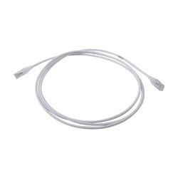 Patch Cord MC6 Modular Cat6 UTP, CM/LS0H, 7ft, Color Blanco, Diámetro Reducido (28AWG)