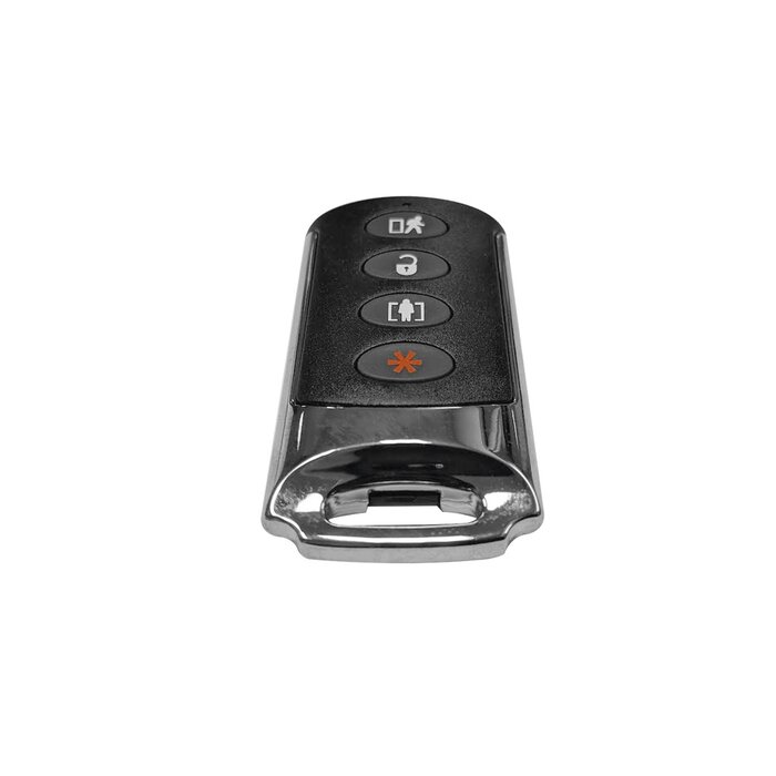 LLavero remoto de 4 Botones de uso rudo ideal para Armado total/parcial/desarmado/pánico. Duracion de Batería hasta 5 años.