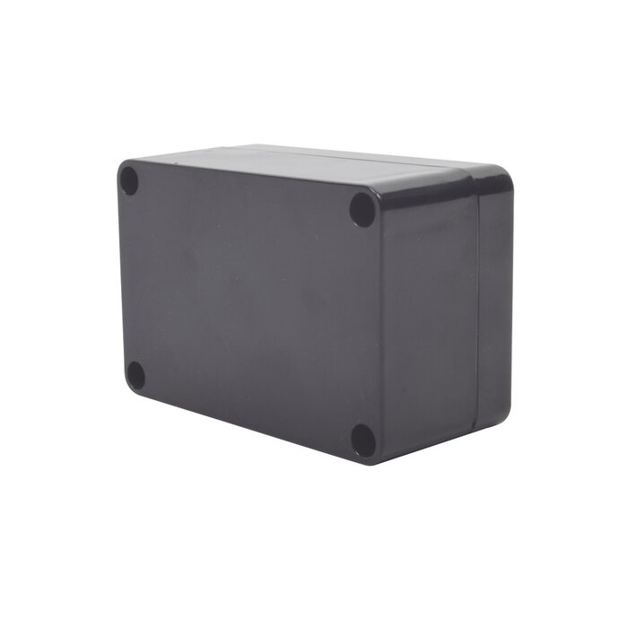 Gabinete Plástico Negro para Exterior (IP65) de 100 x 68 x 50 mm Cierre por Tornillos.