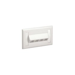 Placa de Pared Horizontal, Salida Para 4 Puertos Keystone, Con Espacios Para Etiquetas, Color Blanco Mate