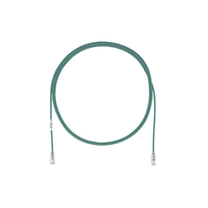 Cable de Parcheo TX6, UTP Cat6, Diámetro Reducido (28AWG), Color Verde, 10ft