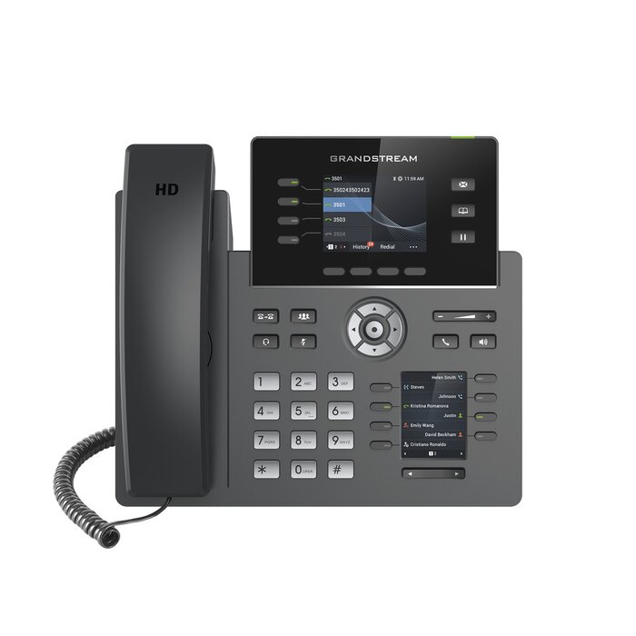 Teléfono IP de 4 líneas para alta demanda, grado operador, con botones BLF en display LCD