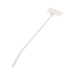 Cincho Para Identificación, 109 mm de Largo, Área de Marcado de 7.9 x 19.1 mm, Nylon 6.6, Color Natural, Bolsa de 100pz