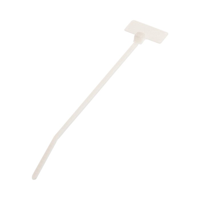 Cincho Para Identificación, 109 mm de Largo, Área de Marcado de 7.9 x 19.1 mm, Nylon 6.6, Color Natural, Bolsa de 100pz