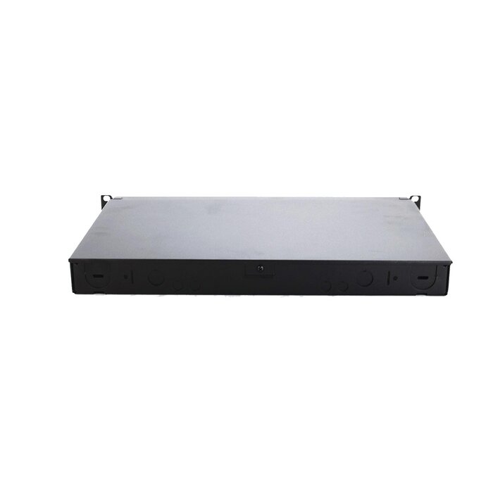 Panel de Distribución de Fibra Óptica, Acepta 4 Casetes QuickNet o Placas FAP/FMP con Panel CFAPPBL1 (No Incluido), Bandeja Fija, Hasta 96 Fibras, Color Negro, 1UR