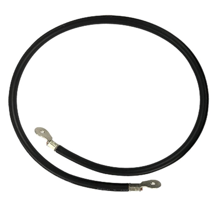 Cable para baterías, 1 m, negro, calibre 2 AWG con terminales de ojo en ambos extremos