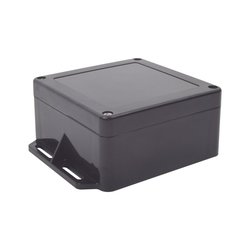 Gabinete Plástico Negro para Exterior (IP65) de 120 x 120 x 60 mm Cierre por Tornillos.