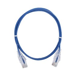 Cable de Parcheo Slim UTP Cat6 - 1 metro, Azul, Diámetro Reducido (28 AWG)