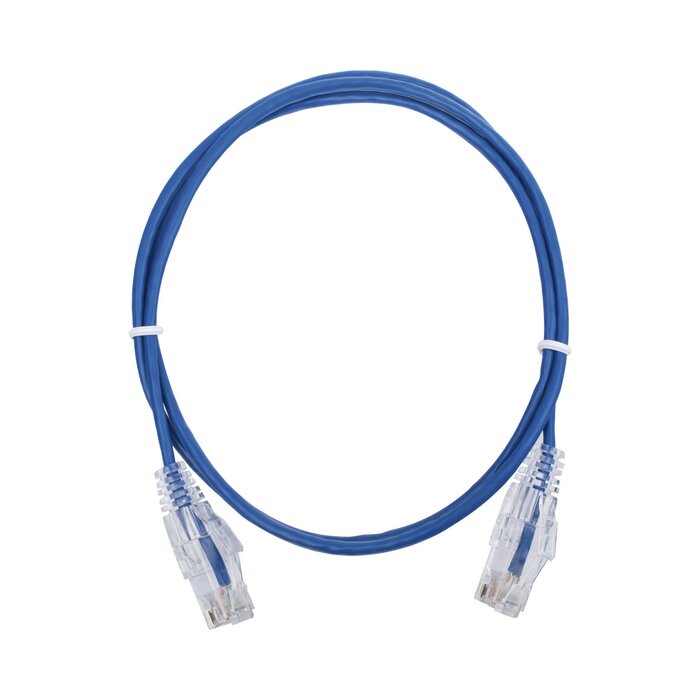 Cable de Parcheo Slim UTP Cat6 - 1 metro, Azul, Diámetro Reducido (28 AWG)