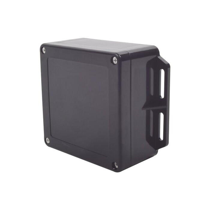 Gabinete Plástico Negro para Exterior (IP65) de 120 x 120 x 60 mm Cierre por Tornillos.
