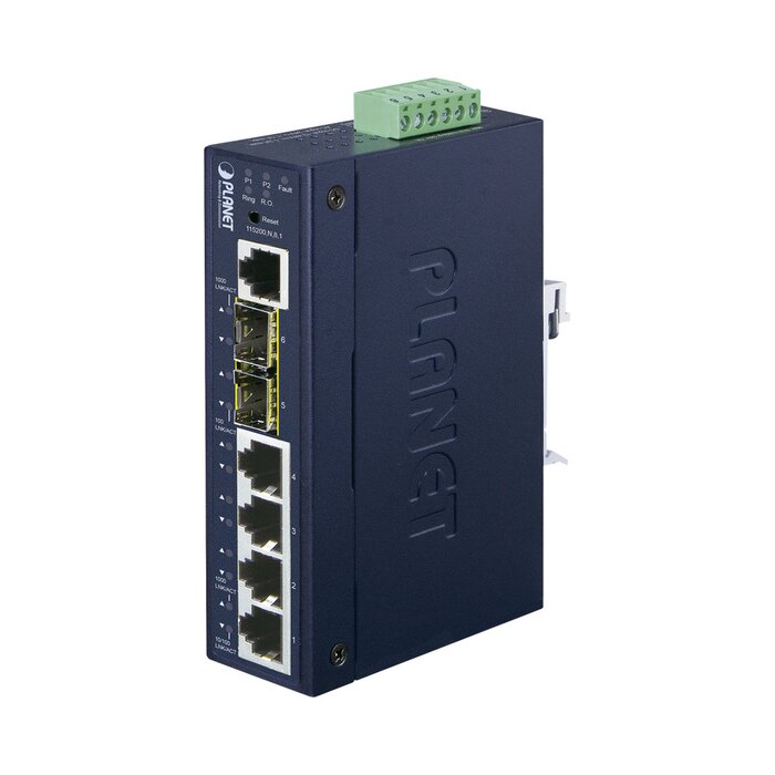 Switch Administrable industrial L2+ de 4 puertos 10/100/1000T + 2 puertos SFP 100/1000X